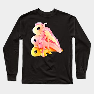 Three axolots snuggle together Long Sleeve T-Shirt